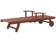 Sonnenliege mit Kissen TOSCANA PREMIUM mit Relaxfunktion Akazienholz Blau_1070425