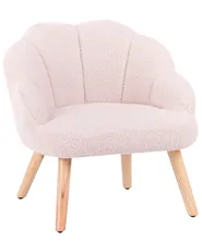 Kids Armchair MILAND Boucle Pastel Pink_989186