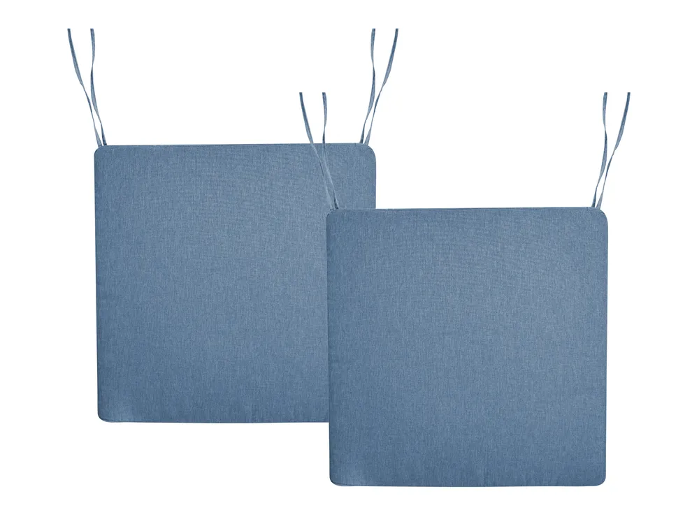 Set of 2 Garden Chair Cushions SASSARI PREMIUM 46 x 46 cm Blue