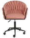 Krzesło biurowe regulowane różowe MILAN_922903