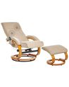 Massage Chair HERO with Footstool Fabric Beige