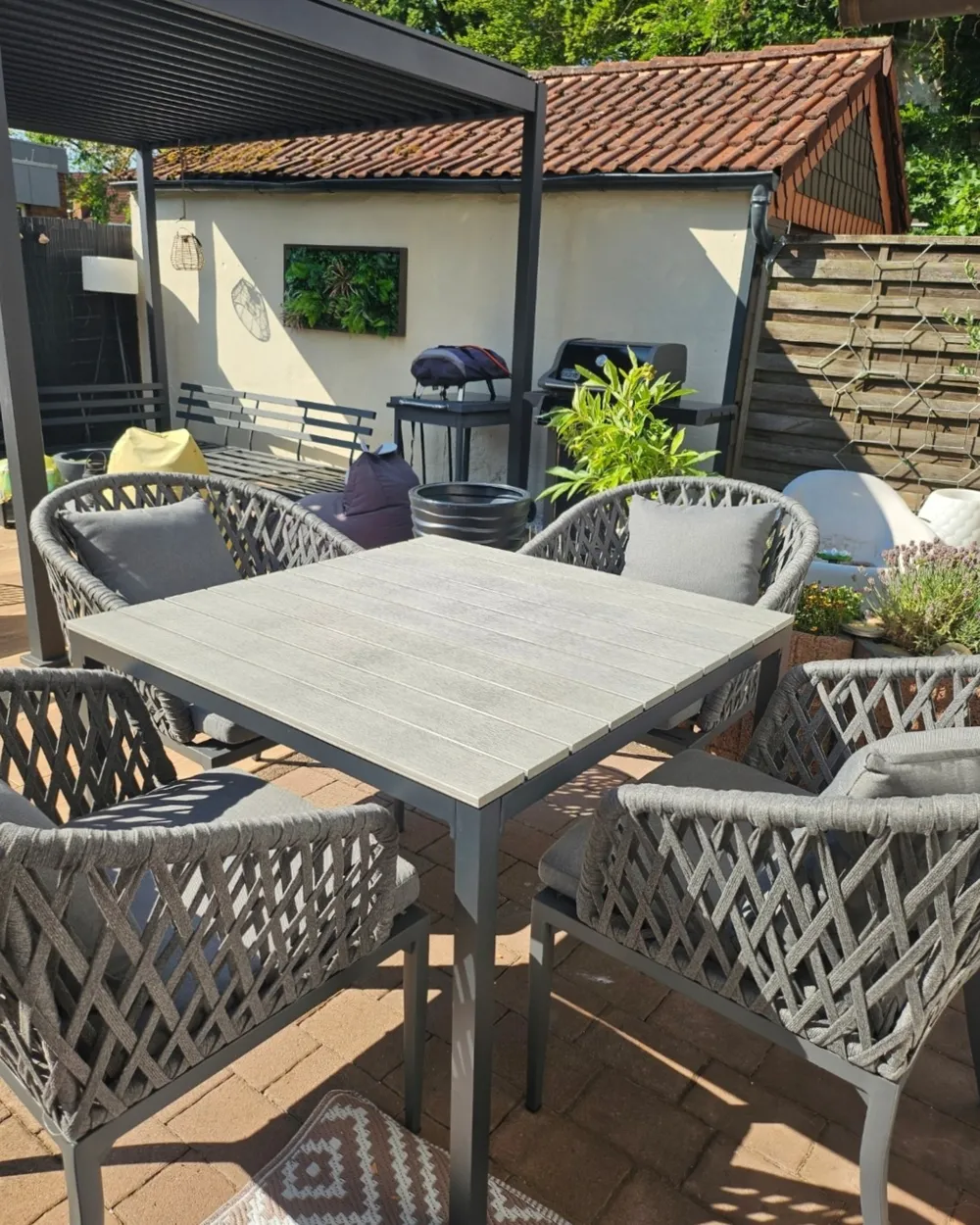 Set di 2 sedie da giardino con cuscini CASCAIS Grigio | Leroy Merlin