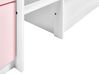 Wooden Kids Mid Sleeper Bed with Storage EU Single Size White and Pink SUSVILLE_935513