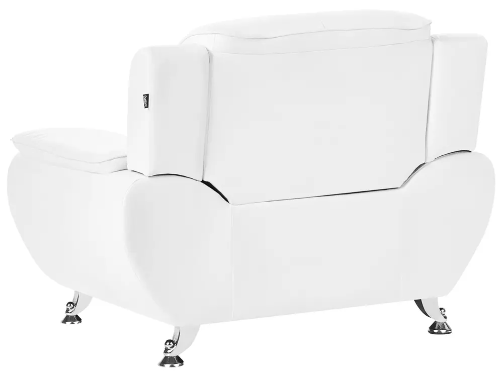 Living Room Set 6 Seater LEIRA Faux Leather White_1058904