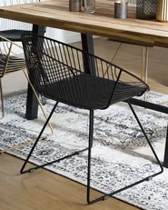 Set of 2 Dining Chairs AURORA Metal Black_743210