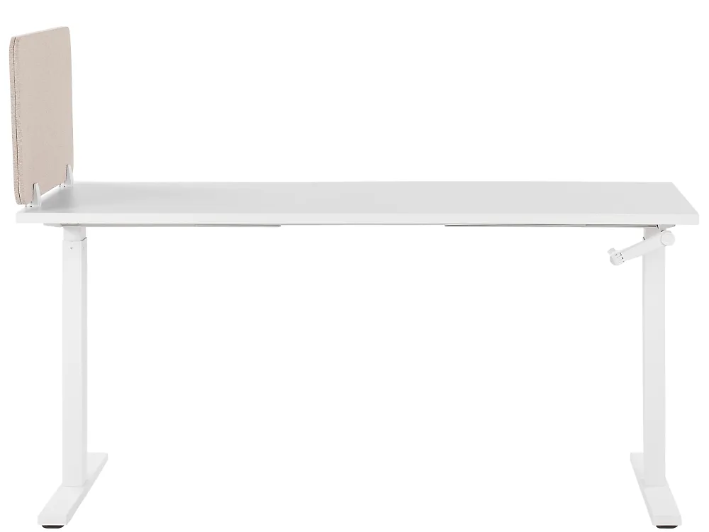 Séparateur De Bureau Beige 80x40cm - Écran Acoustique Amovible En Polyester Et Synthétique Pour Open Space