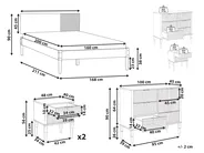 Schlafzimmer Set Kiefernholz FLAVIGNAC 160 x 200 cm Hellbraun_1118507