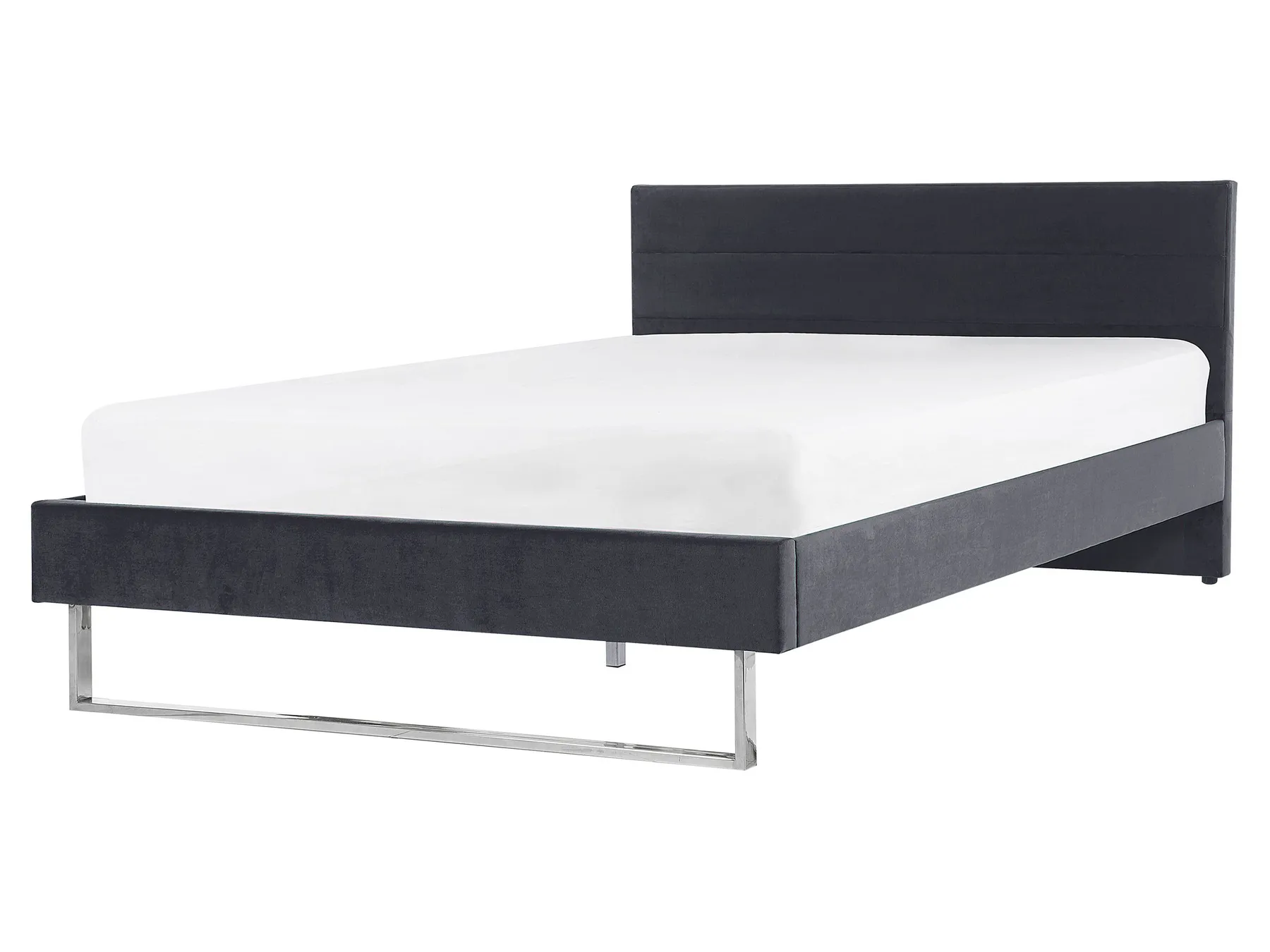 Bett mit Lattenrost Samtstoff BELLOU 160 x 200 cm Dunkelgrau_777633