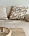 2 bawełniane poduszki dekoracyjne w kwiaty 45 x 45 cm beżowe z białym NOTELEA_918337