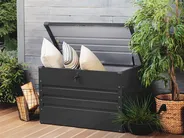 Skrzynia ogrodowa CEBROSA 100 cm 62 cm Metal Grafitowy_717642