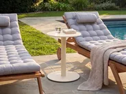 Garden Coffee Table VITTUONE 50 cm 50 cm Metal Beige_1094925