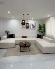 Modular Corner Sofa 5 Seater ARDAL Boucle Off-White Left Hand_1034081