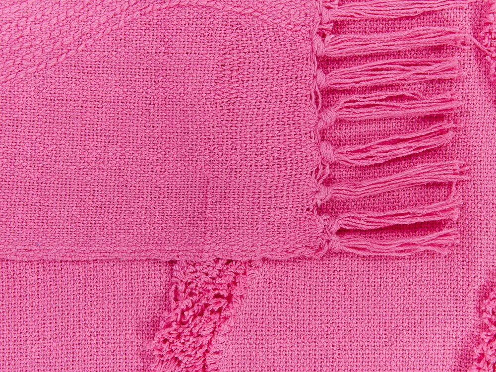 Blanket KHARI Cotton 125 x 150 cm Pink_839579