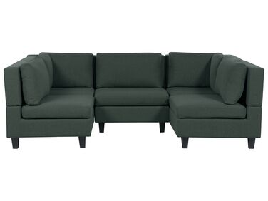 Ötszemélyes kombinálható sötétzöld kárpitozott kanapé UNSTAD