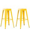 Conjunto de 2 sillas de bar CABRILLO Metal Amarillo