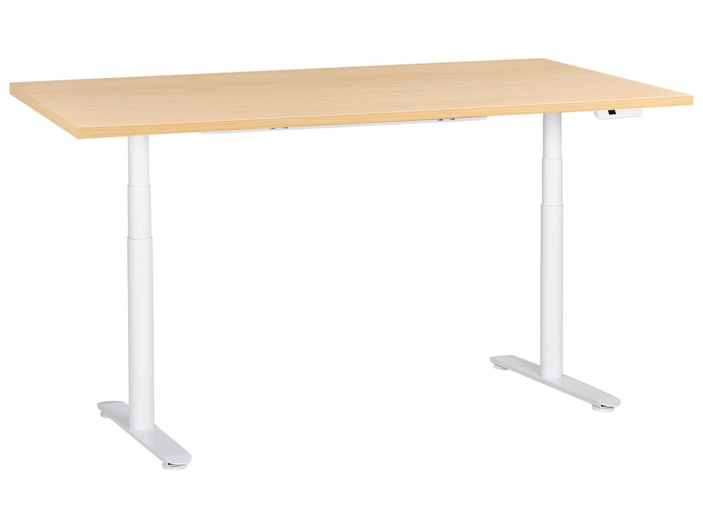 Bureau réglable en hauteur électriquement DESTINAS 180 cm 72 cm Marron clair/blanc