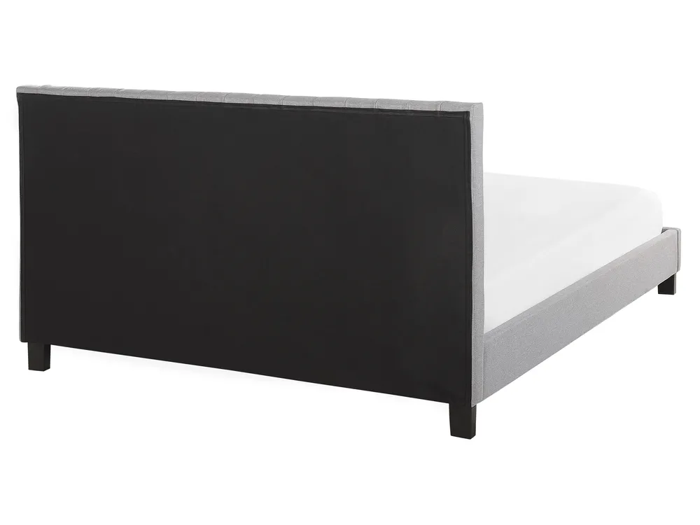 Bett mit Lattenrost Stoff POITIERS 160 x 200 cm Hellgrau_793441