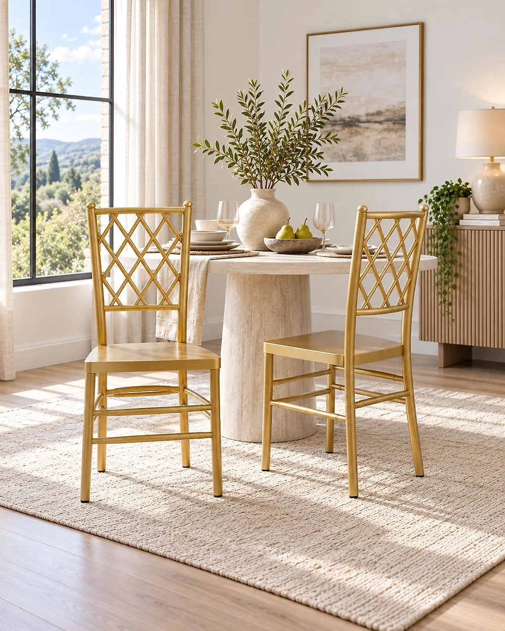 Set di 2 sedie da pranzo CLARION Oro