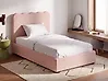 Ottoman Bed NANTERRE Fabric Pastel Pink 120 x 200 cm (EU Small Double)