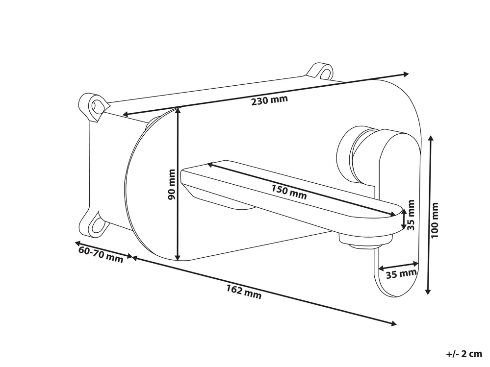 Wall Mounted Basin Mixer Tap CHAPALA Brass Black_995719