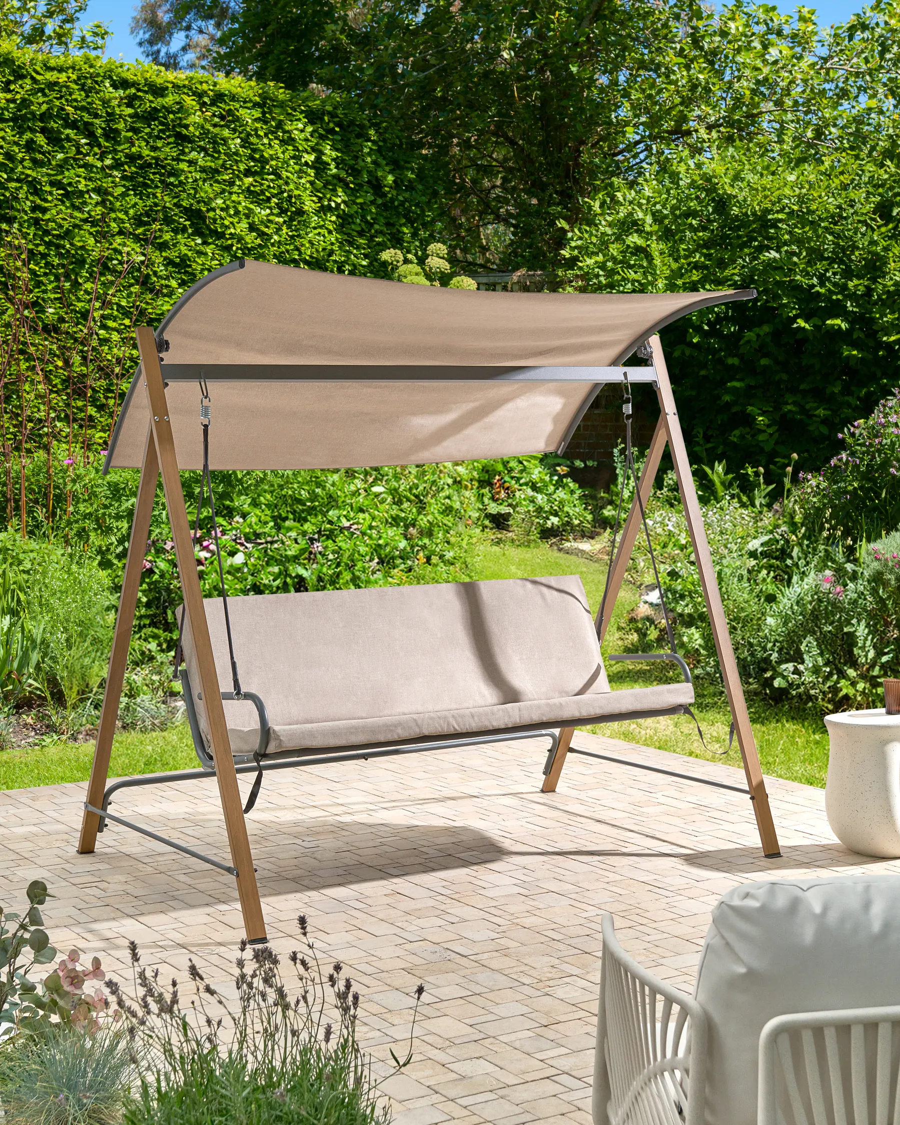 Huśtawka ogrodowa beżowa BONAGIA
