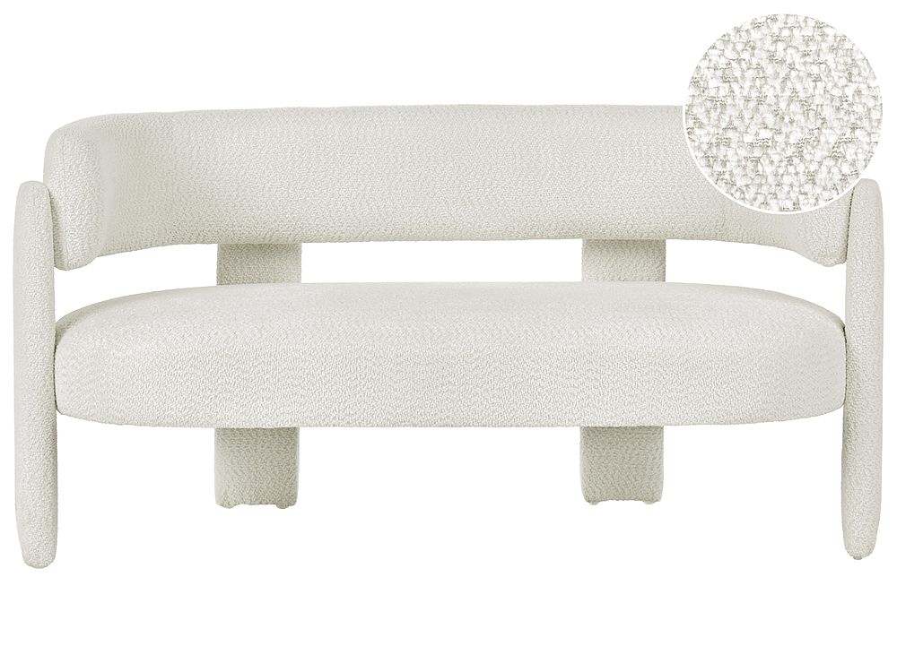 Sofa 2-Sitzer BUREA Chenillegewebe Cremeweiß