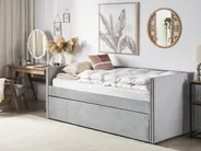 Trundle Bed Velvet TROYES 90 x 200 cm (EU Single) Light Grey_794925