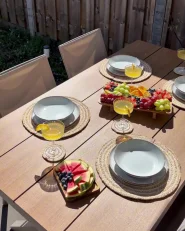 12 Piece Placemats and Coasters Set QUININE Jute Natural_994049