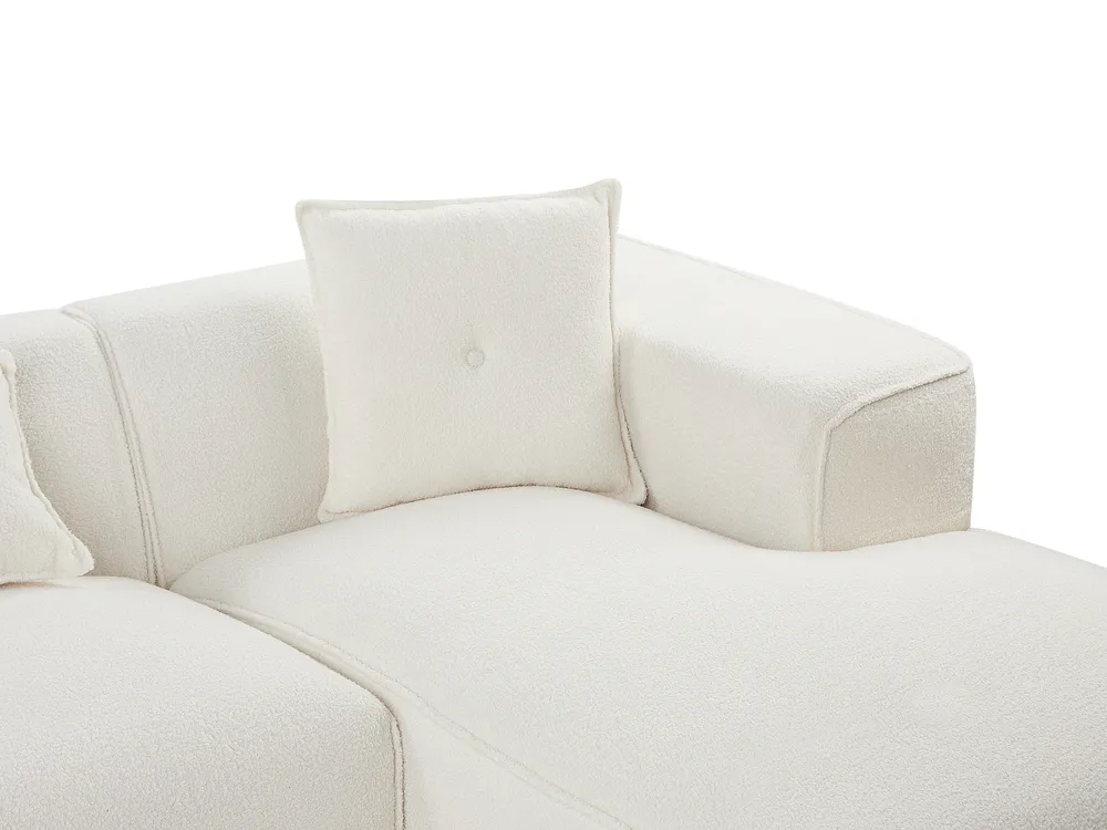 Corner Sofa 3 Seater DOLVA Boucle Off-White Left Hand_946418