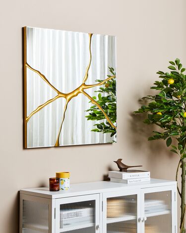 Wall Mirror 80 x 80 cm Gold COOLE