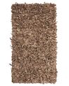 Béžový shaggy kožený koberec 80x150 cm MUT_848619