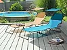 Sun Lounger FOLIGNO Reclining Metal Turquoise