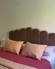 Letto Velluto SAUVIAN 160 x 200 cm Tortora_1154753
