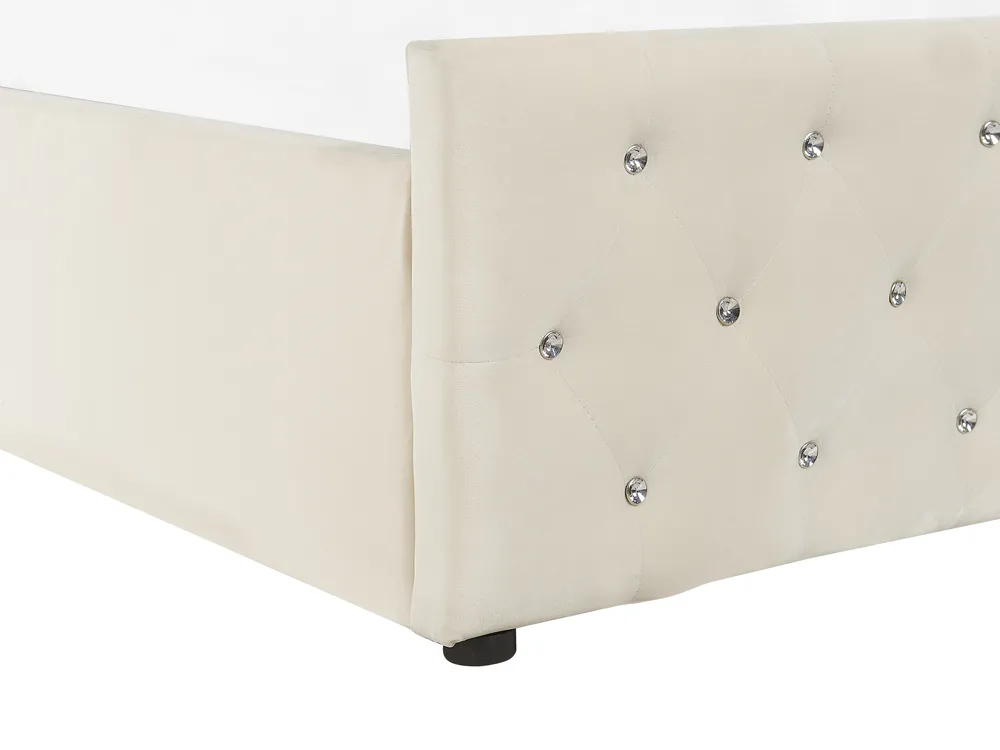 Ottoman Bed AMIENS Velvet Light Beige 140 x 200 cm (EU Double)_791222