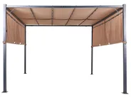 Gazebo LED PARGA 310 cm 310 cm Metal Brown_900862