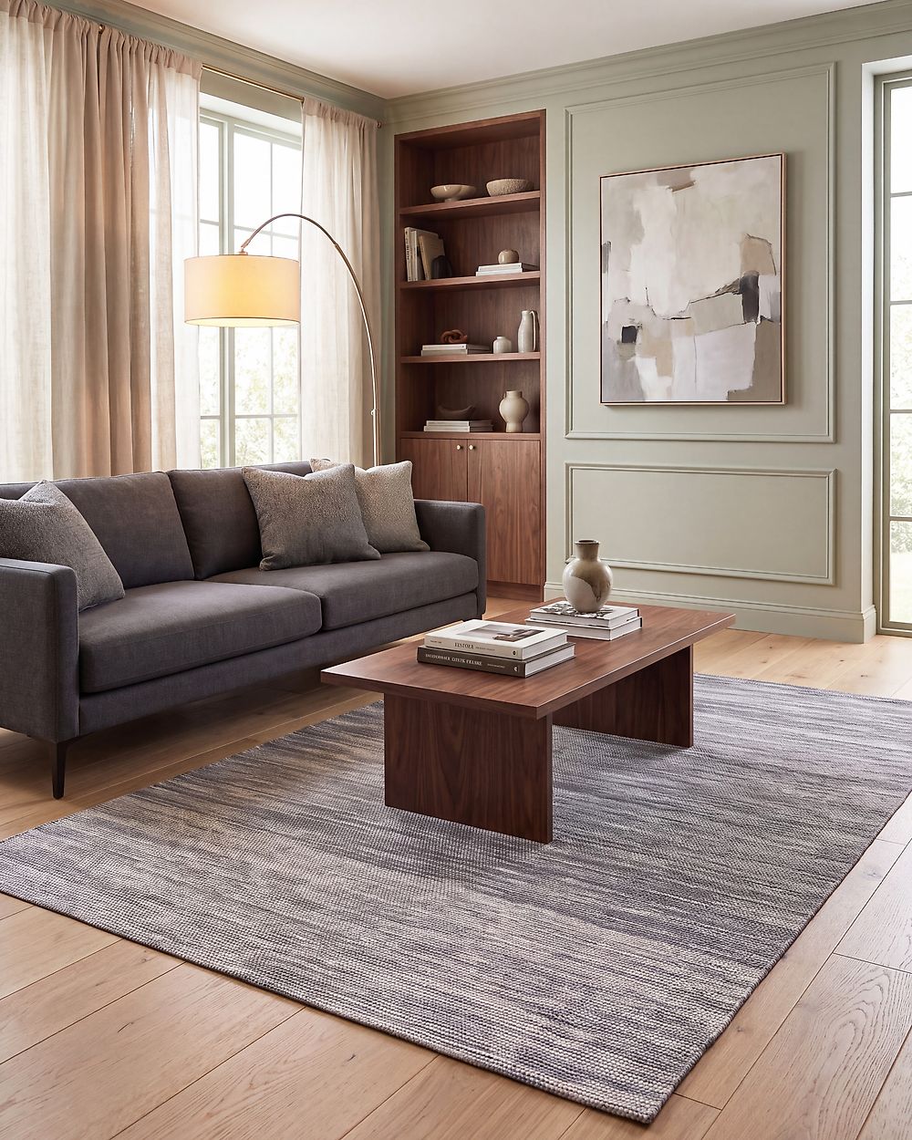 Rug KAPAKLI Grey 160 x 230 cm Wool