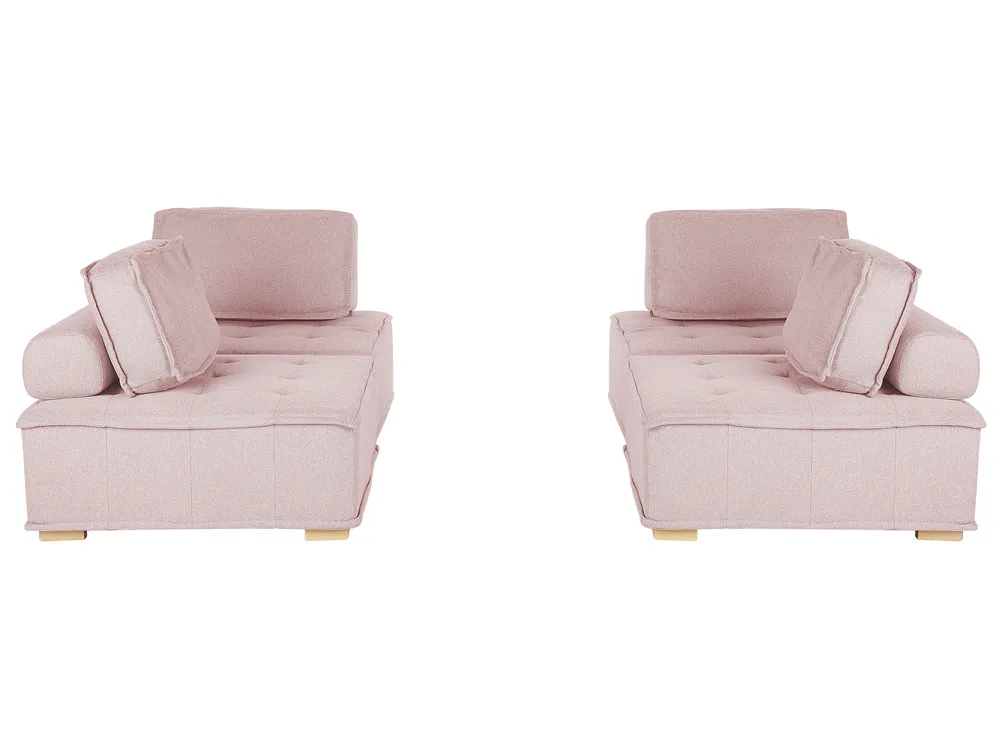 Modular Living Room Set 4 Seater TIBRO Fabric Pink_825936