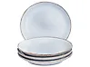 Set of 4 Side Plates JUNIPER Stoneware Light Blue 21 cm