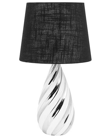 Tischlampe schwarz / silber 65 cm Kegelform VISELA