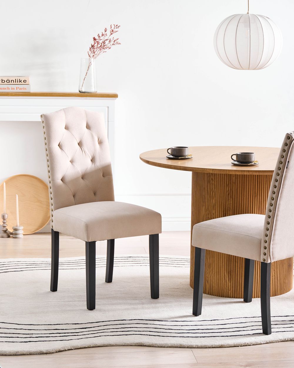 Set de 2 scaune dining SHIRLEY  Bej deschis