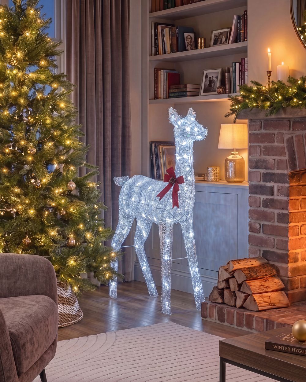 Kültéri dekoráció LED AURENNE 110 cm Szarvas Fehér