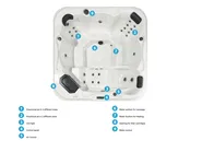 Jacuzzi exterior cu LED TULAROSA Alb_820190