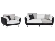 Set da salotto 4 posti BOLGA Tessuto Nero_1076008