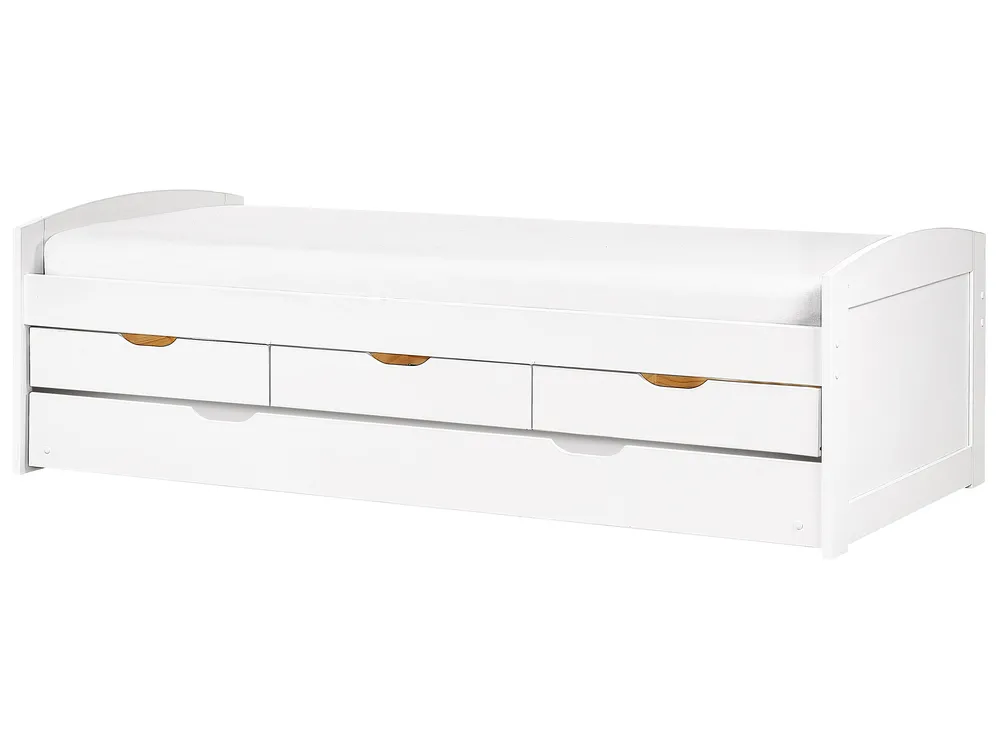 Trundle Bed Pine Wood PETIVILLE 90 x 200 cm (EU Single) White_939671