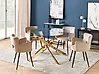 Mesa de comedor MARAMO Dorado 120 cm 120 cm Vidrio templado