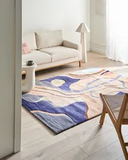 Rug ALMORA Beige/ Blue 160 x 230 cm Viscose_1036933