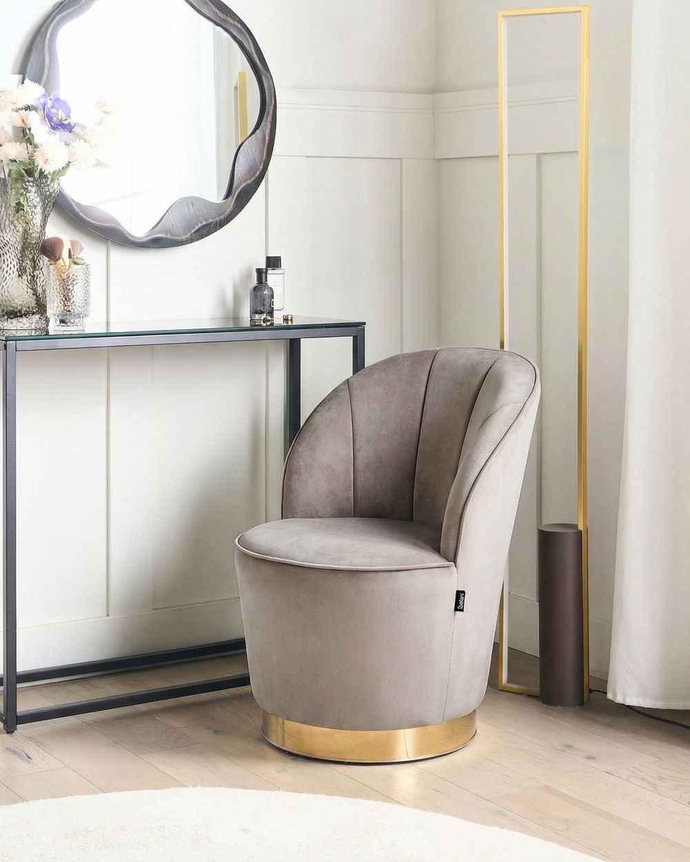 Lænestol ALBY Velour Lys Beige