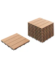 Outdoor Flooring ATELETA Wood-Plastic Composite (WPC) Light Brown_966606