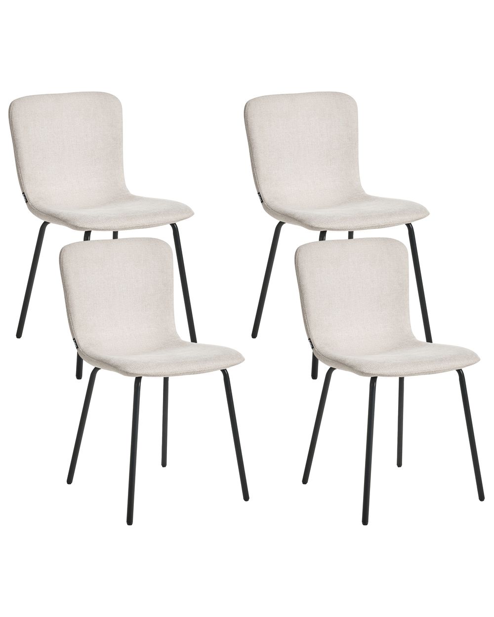 Set di 4 sedie da pranzo CALDWELL Tessuto Beige chiaro