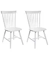 Set of 2 Dining Chairs BURGES Wood White